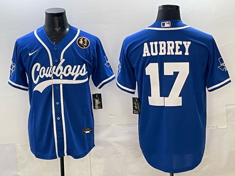 Men 2025 Dallas Cowboys #17 Aubrey blue Joint Name Nike Limited NFL Jersey style 033
